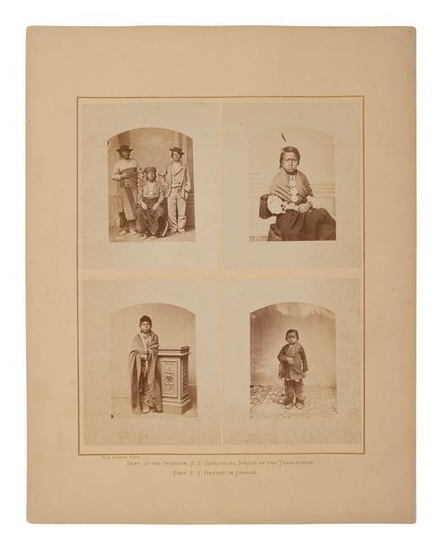 [NATIVE AMERICANS]. JACKSON, William Henry (1843-1942), photographer. Photomontage comprised of 4