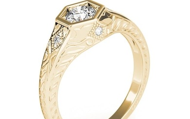 Natural 1.05 CTW Diamond Engagement Ring 14K Yellow Gold