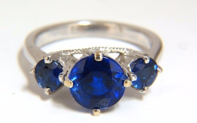 Natural Kyanite Sapphire diamonds ring 3.82ct. vivid blue 14kt+