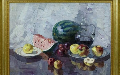 Oil painting Still life with watermelon Kerzhner Alexander Haskelevich