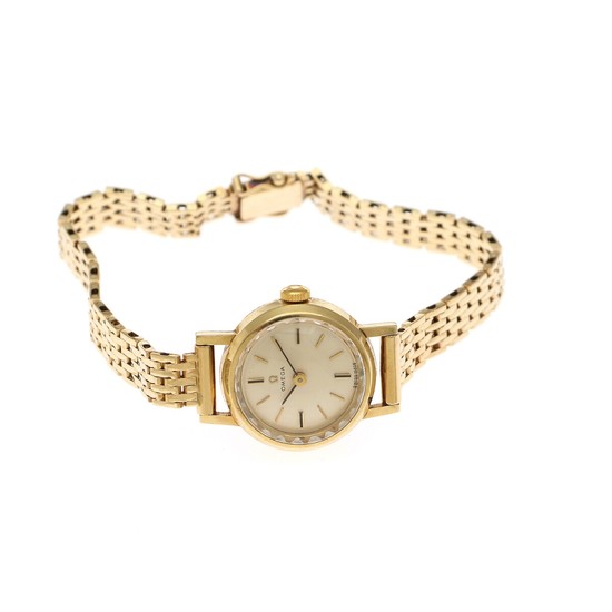 Omega: A lady's wristwatch of 14k gold, ref. BD 511.122. Mechanical movement with manual winding. 1967.
