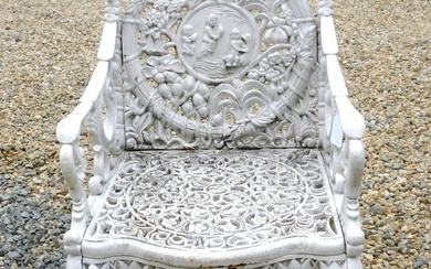 Ornate cast iron garden chair. "Summer". Grape