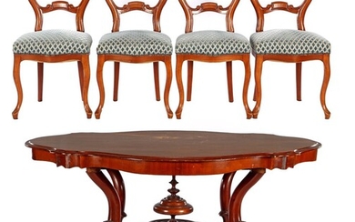(-), Oval mahogany table on spider head, 76...