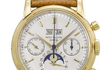 PATEK PHILIPPE. A VERY RARE AND ATTRACTIVE 18K GOLD PERPETUAL...