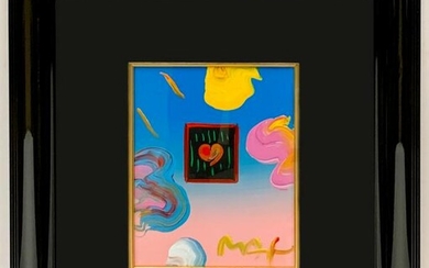 PETER MAX, "HEART SUITE II" ACRYLIC ON PAPER, 2002