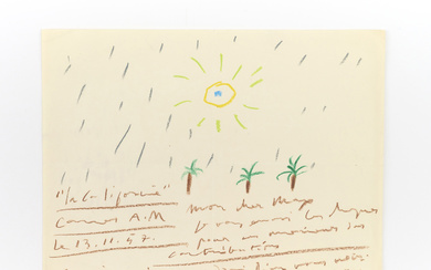 ◊ Pablo Picasso (1881-1973) Palmiers, soleil et pluie, 1957