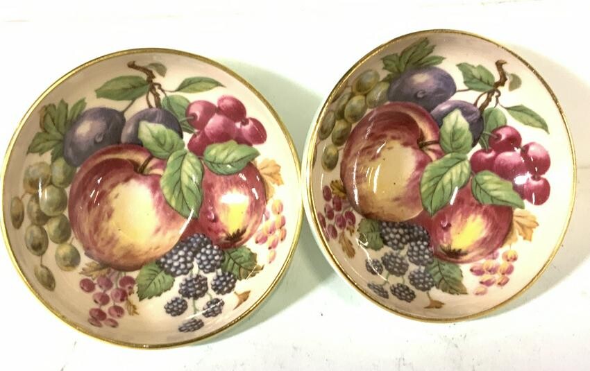 Pair Hand Painted Signed Paragon Trinket Bowls
