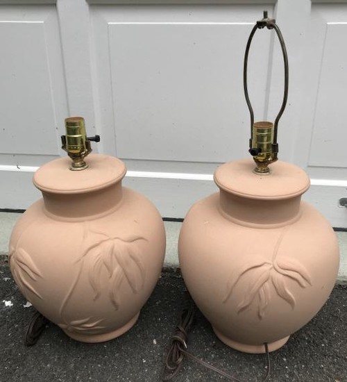 Pair of Art Pottery Terracotta Table Lamps