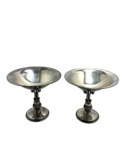 Pair of Danish 925 Sterling Silver Compote Mark of