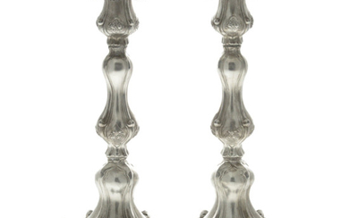 Pair of Large and Impressive Sterling Silver Candlesticks.