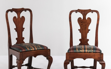 Pair of Queen Anne Carved Cedar Side Chairs