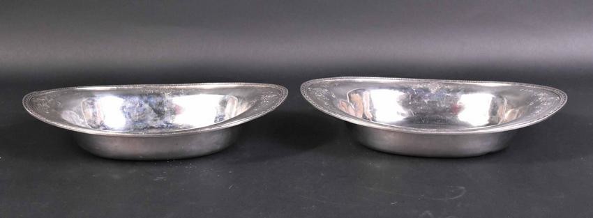 Pair of Sterling Silver Oval Vegetable Dishes