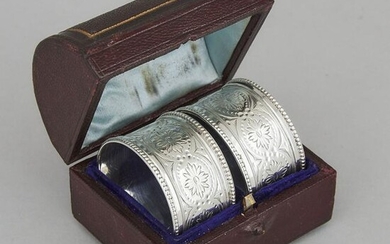 Pair of Victorian Silver Napkin Rings, Josiah Williams