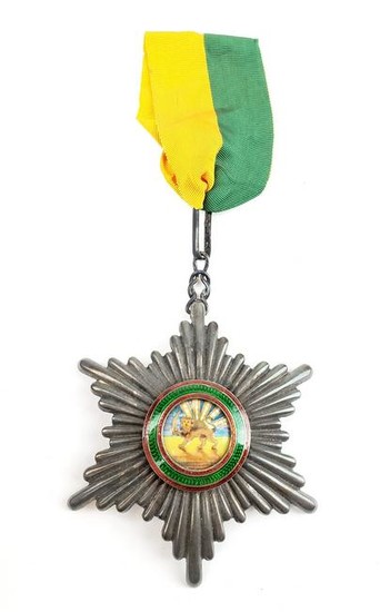 Palhavi Sterling Silver Enameled Lion & Sun Medal by