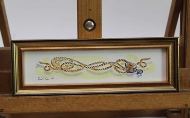 Paul Cox (b.1957) set of four pen, ink and watercolours - Nautical Themes, each signed and dated ‘12, in glazed gilt frames, 4cm x 18cm Provenance: Chris Beetles Gallery