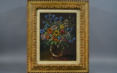 Paul-Émile Pissarro, "Nature morte au bouquet dans un vase"