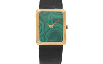 Piaget. An 18K gold manual wind wristwatch with malachite dial Ref 9297, Circa 1970