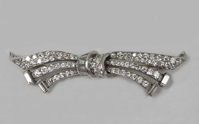 Platinum & Diamond Art Deco Bow Pin