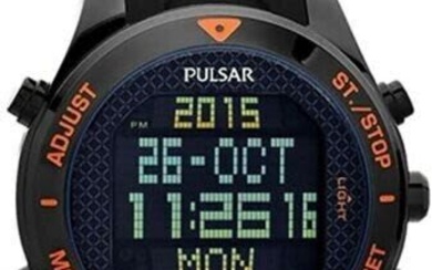 Pulsar Men’s Digital Rubber Strap Multi-Function Sports Strap Watch PQ2037