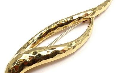 RARE! AUTHENTIC HENRY DUNAY 18K YELLOW GOLD ABSTRACT PIN BROOCH