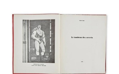 RENÉ CHAR (1907-1988) LE TOMBEAU DES SECRETS. Nîmes. S.E. 1930, in-4, broché, cou...