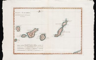 RIGOBERT BONNE (1729 / 1795) "Map of the Canary Islands"