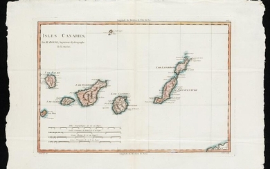 RIGOBERT BONNE (1729 / 1795) "Map of the Canary