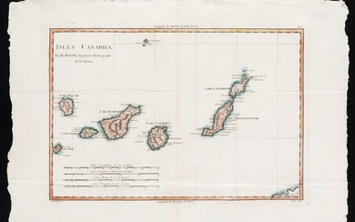 RIGOBERT BONNE (1729 / 1795), Mapa de las Canarias