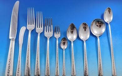 Rambler Rose by Towle Sterling Silver Flatware Set for 12 Dinner Service 148 pcs