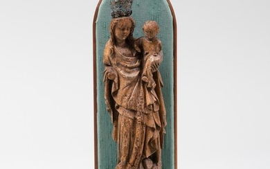 Renaissance Style Carved Wood Figure of the Madonna and