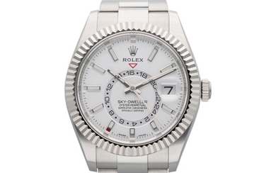Rolex Reference 326934 Sky-Dweller | A stainless steel and white gold automatic wristwatch with annual calendar, dual time zone and bracelet, Circa 2021