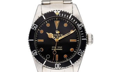 Rolex Reference 6538 'Big Crown' | A stainless steel automatic wristwatch with gilt dial and bracelet, Circa 1958