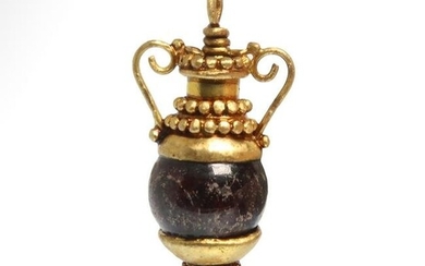 Roman Gold and Garnet Amphora Pendant, c. 1st Century