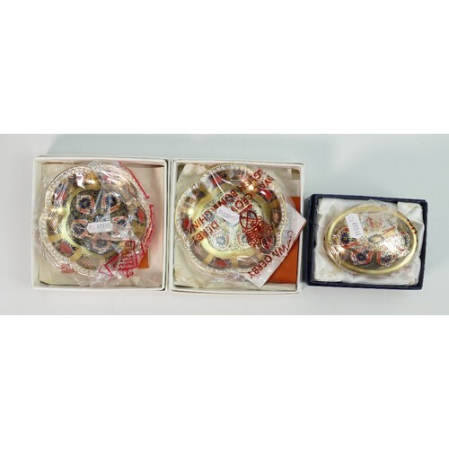 Royal Crown Derby Old Imari dishes plus box and cover: All b...