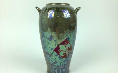Royal Lancastrian Lustre vase decorated with script