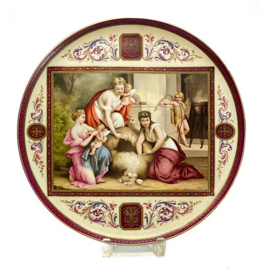 Royal Vienna Austria Hand Painted Porcelain Charger