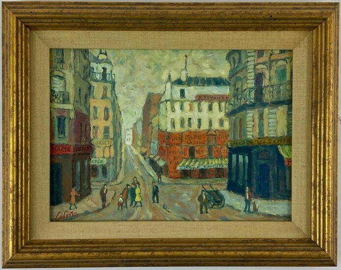 "Rue St. Sebastian" Oil by Lefort