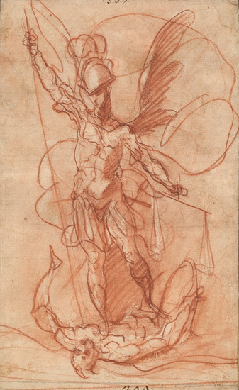 SEBASTIANO FOLLI (ATTRIBUTED TO) (Siena 1568-1621 Siena) Saint Michael the Archangel Vanquishing the...