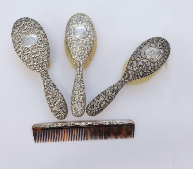 STERLING REPOUSSE BRUSHES