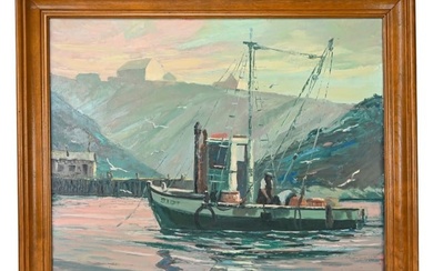 Scott Miller Signed Oil Painting Portugal Boat