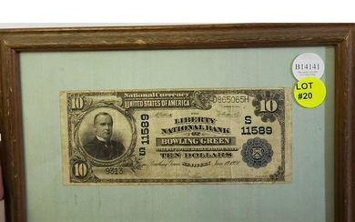 Series 1902 Ten Dollar National Currency Large Note KY