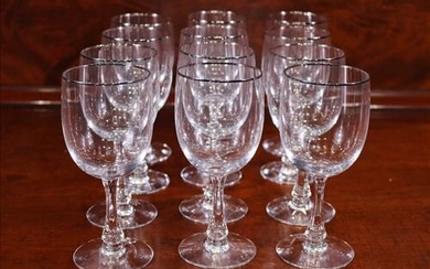 Set of 15 signed Fostoria wine glasses