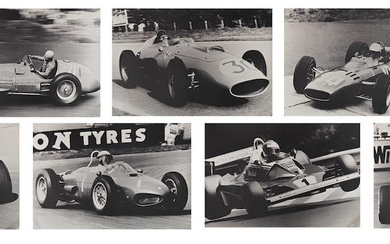 Seven large print factory posters of Ferrari Formula 1 cars...