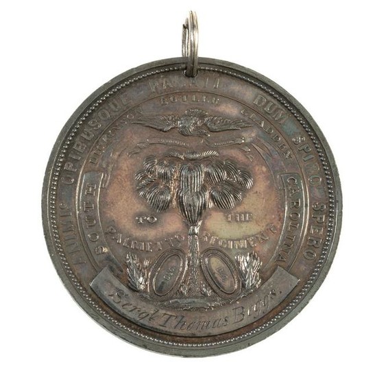 Silver Palmetto Medal Awarded to Sergeant Thomas Beggs