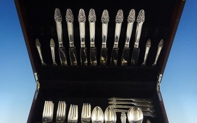 Sovereign Old by Gorham Sterling Silver Flatware Set For 8 Service 49 Pieces