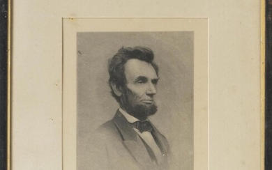 ETCHING BY HENRY WOLF Depicts Abraham Lincoln. Signed...