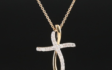 Sterling 0.24 CTW Diamond Cross Necklace