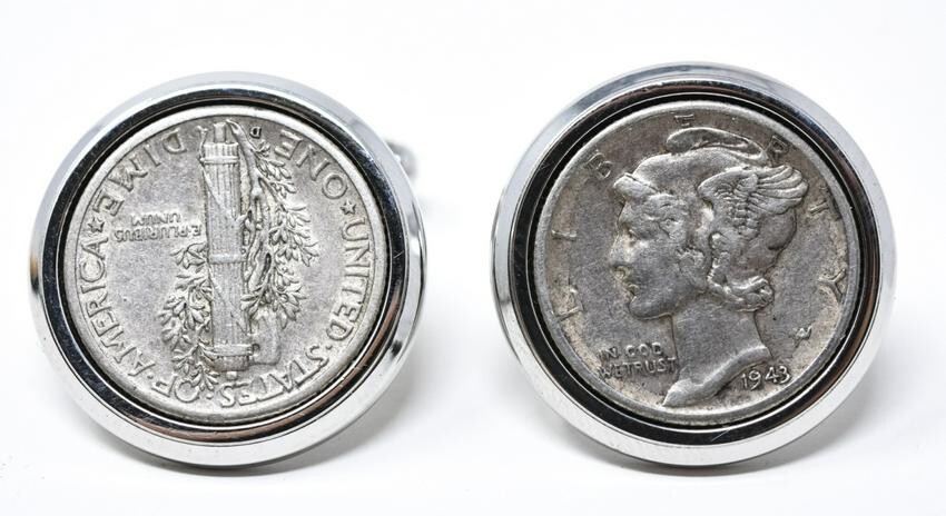 Sterling Silver & Liberty Coin Pair Cufflinks