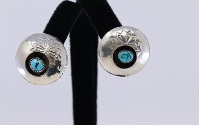 Sterling Silver and Turquoise Earrings Handmade by
