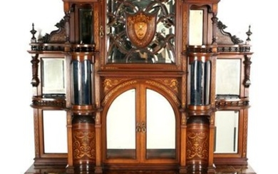 Stunning Edwardian Inlaid Rosewood Etagere Cabinet